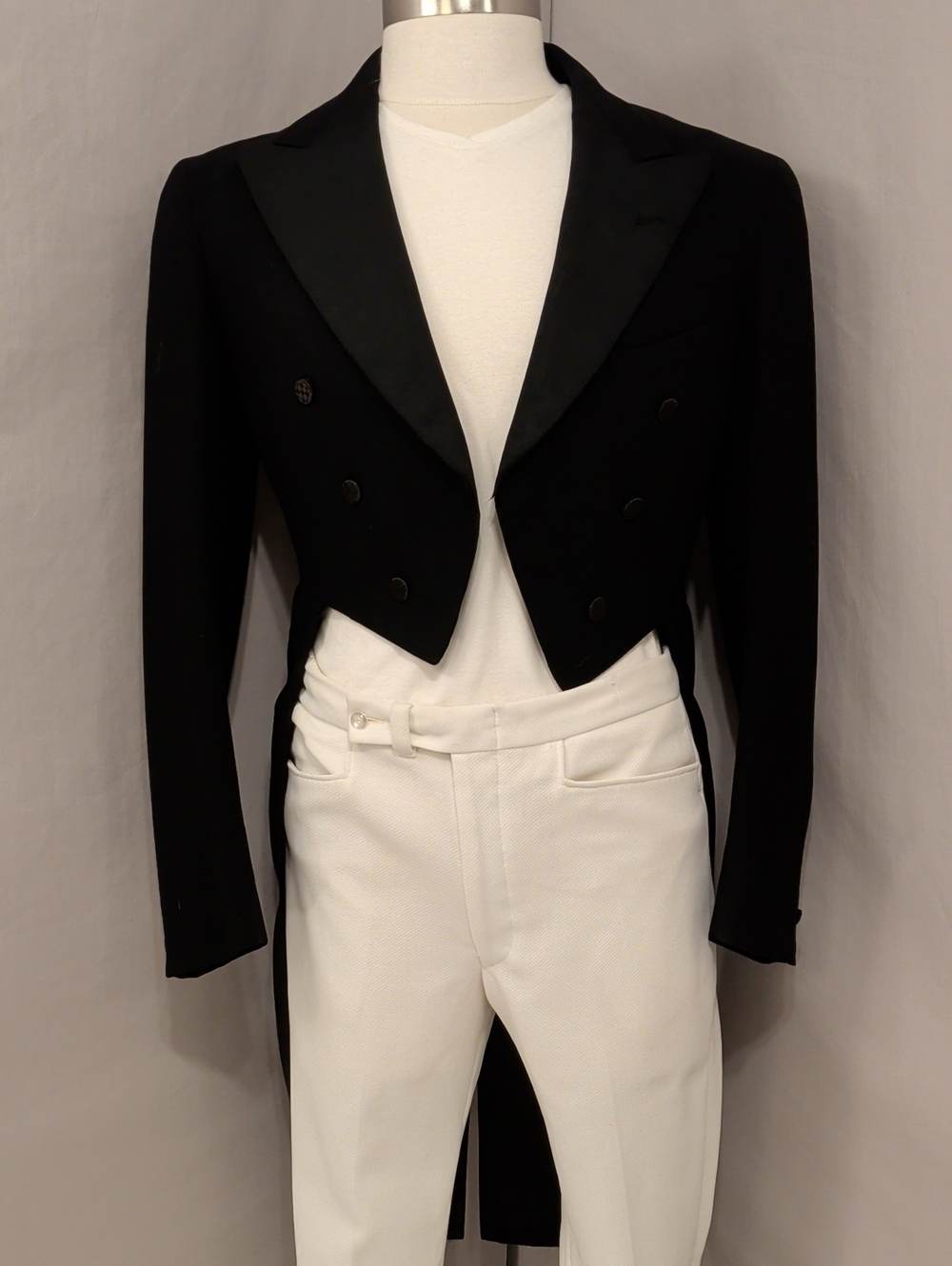 Vintage Black Formal Tuxedo Tail Jacket Dress Tex Needs Lining Repairs SeeMeas